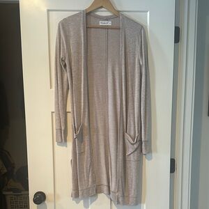 A&F Beige Open Front Cardigan